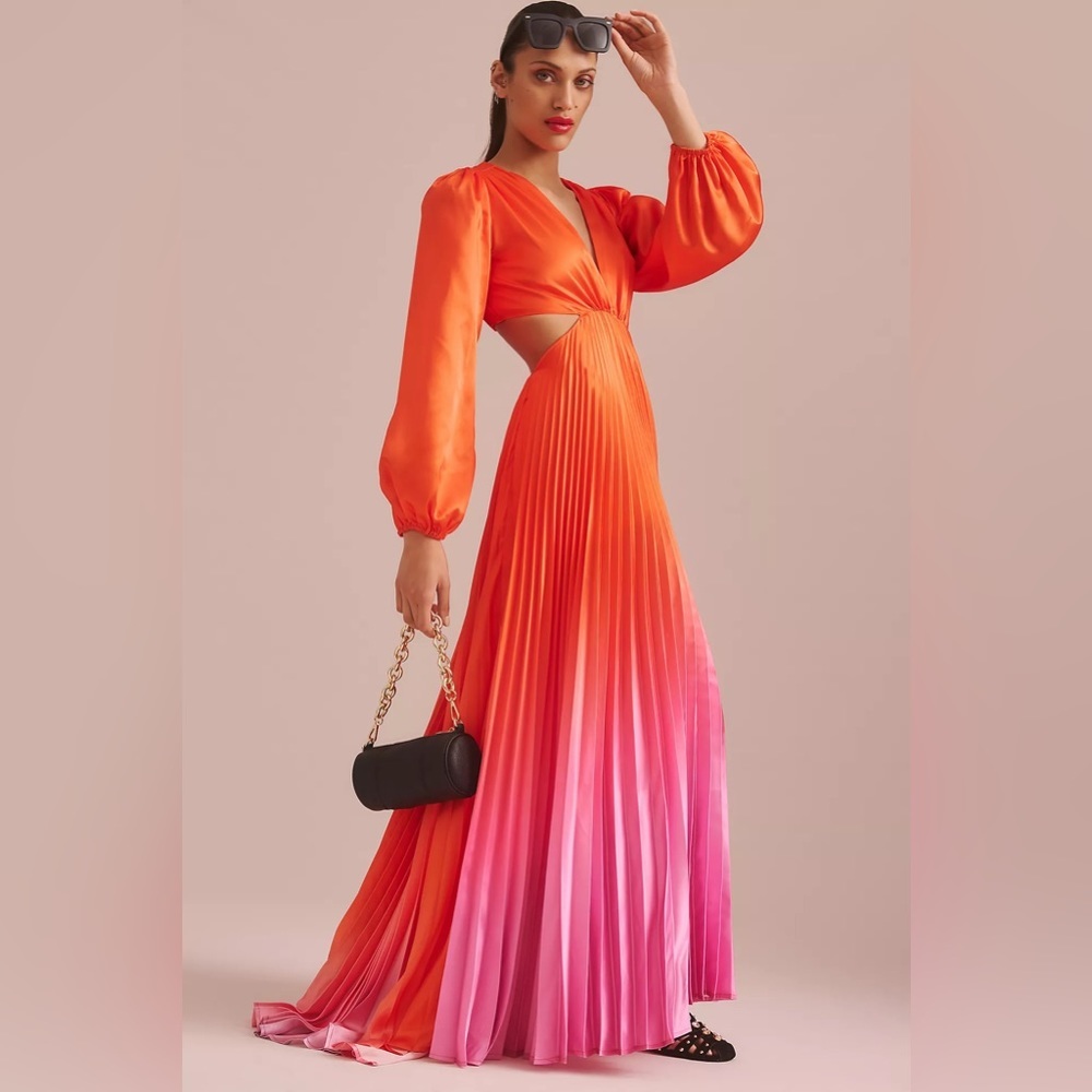 NWT Delfi Collective Long-Sleeve Ombre Maxi Dress